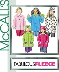 4961 GIRLS FLEECE / FAUX FUR BUTTON COATS, HATS PATTERN 3-6